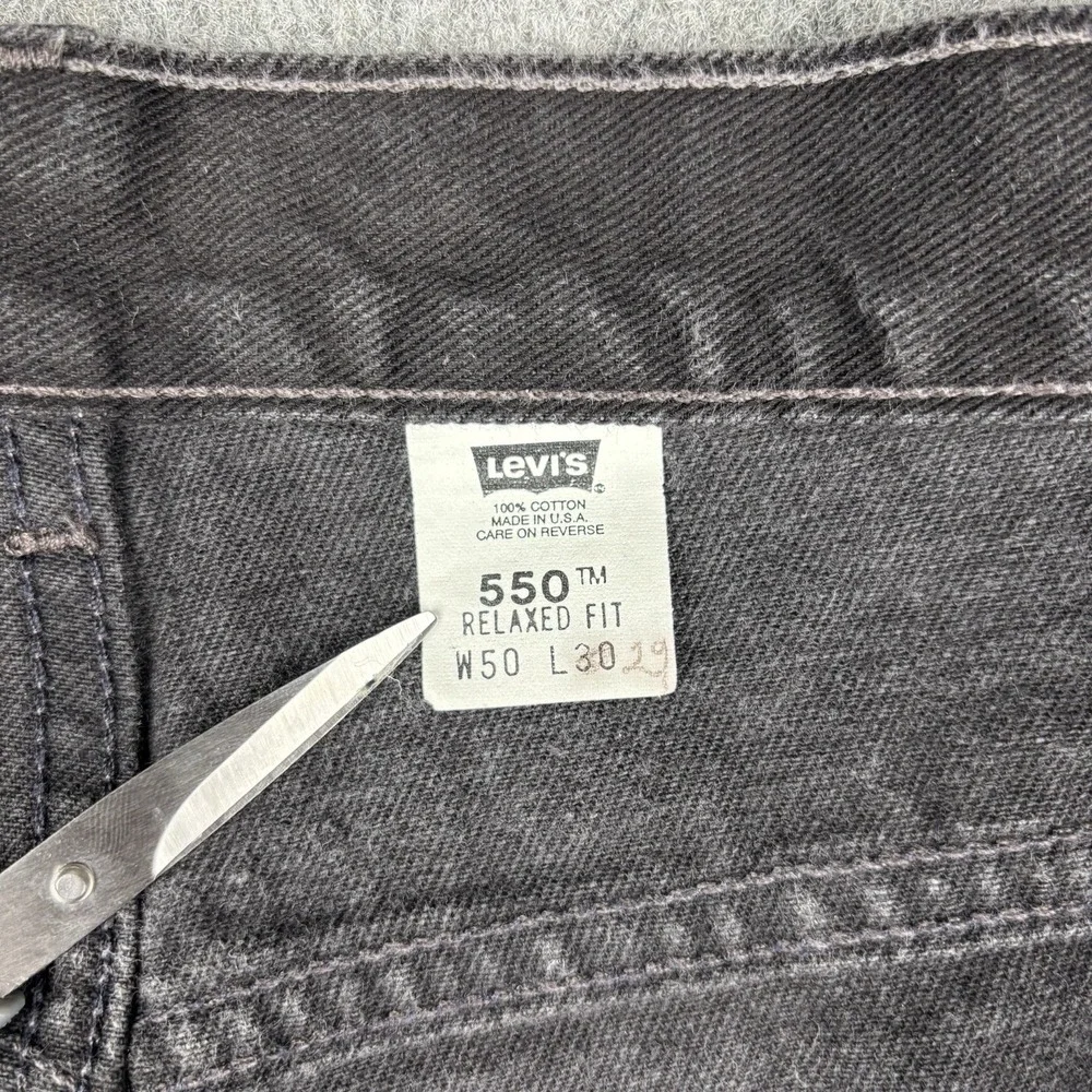 Vintage Levi's 505 Jeans Mens 50x30 (Fits 48x29) Black Relaxed Fit Skater Baggy